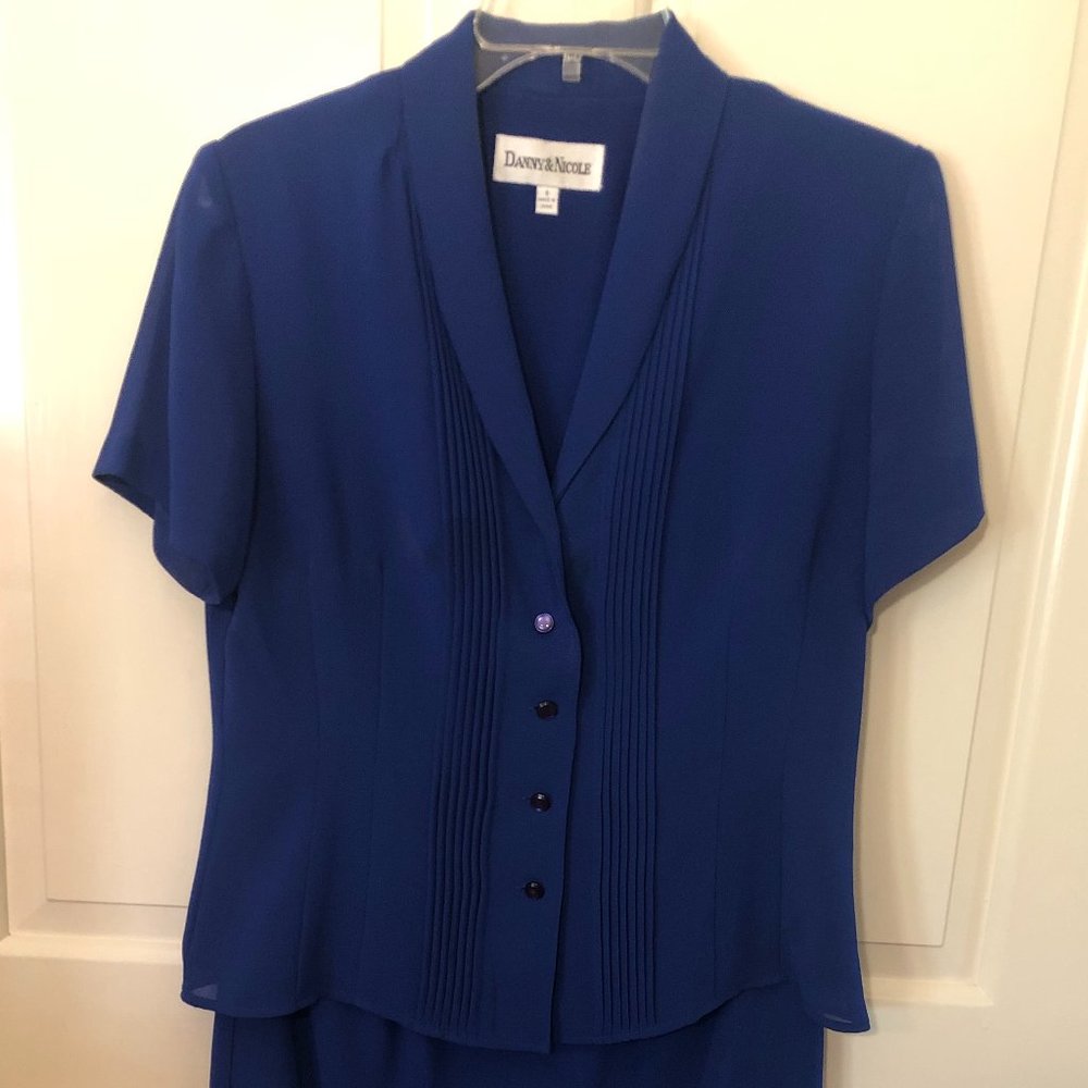 Royal Blue Danny & Nicole 2 Piece Skirt Suit